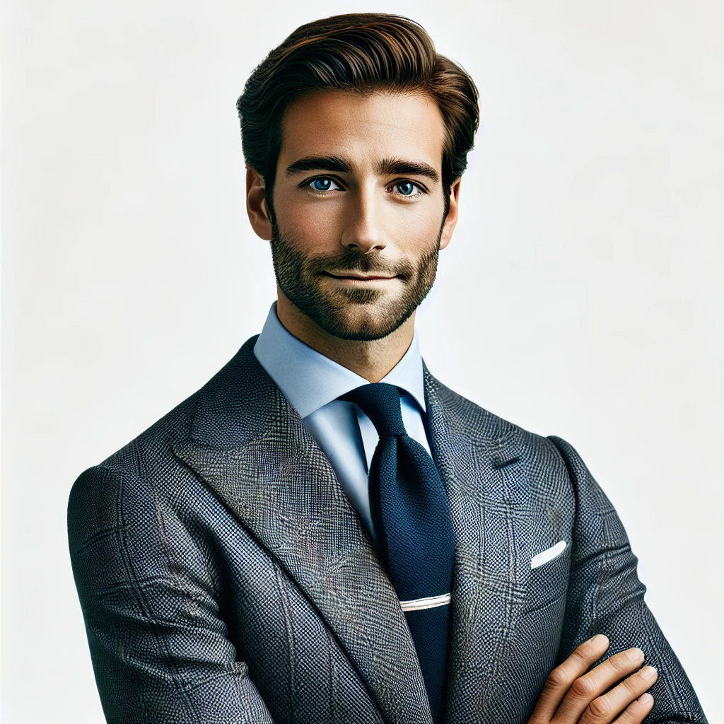 DALL·E 2025-01-22 00.04.58 – Portrait of a professional-looking man named Alessandro T., in his late 30s, with a confident and welcoming expression, wearing a modern business outf